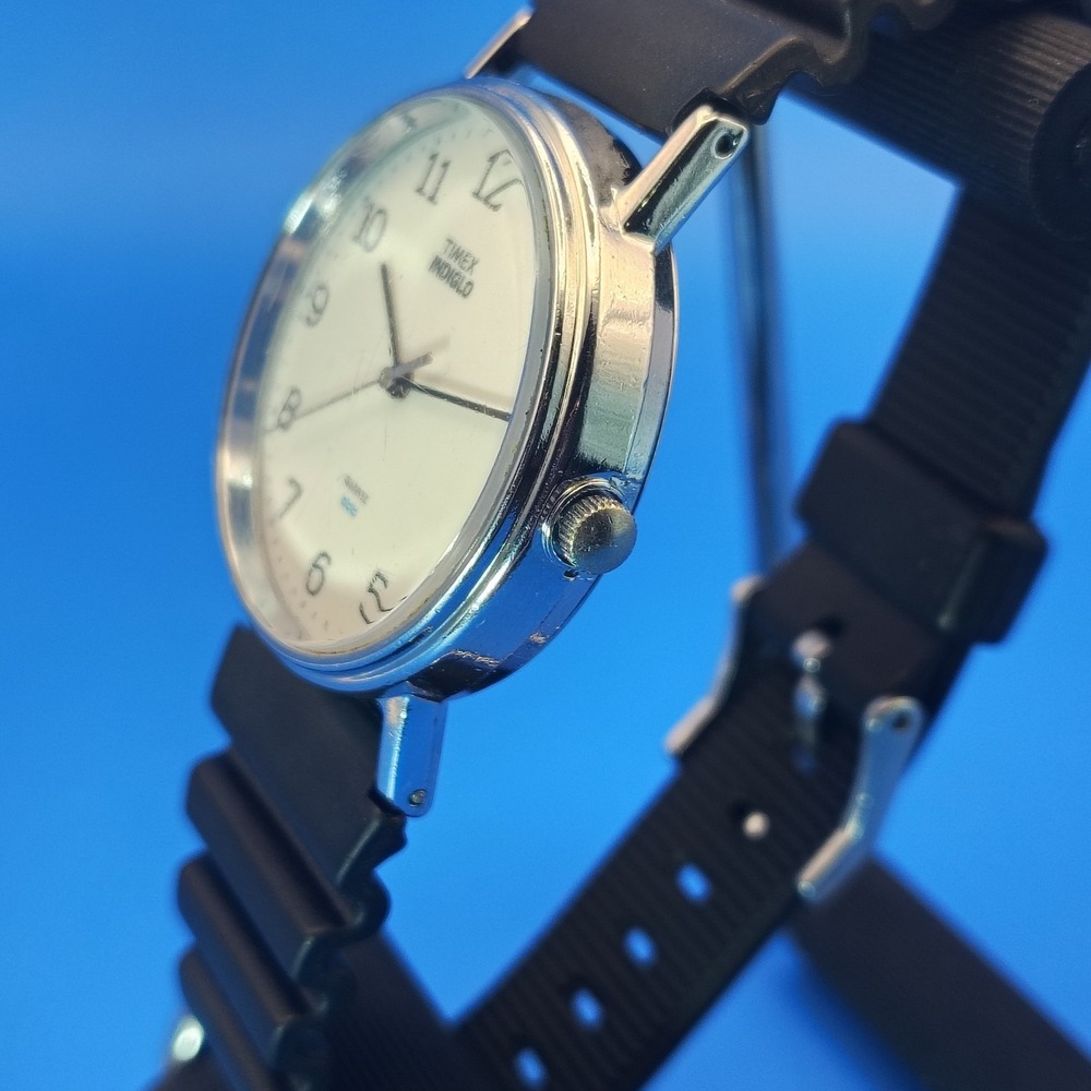 Vintage 2015 Timex Indiglo 34mm Mens Quartz Dress Watch Speidel Strap Restored - Picture 4 of 10